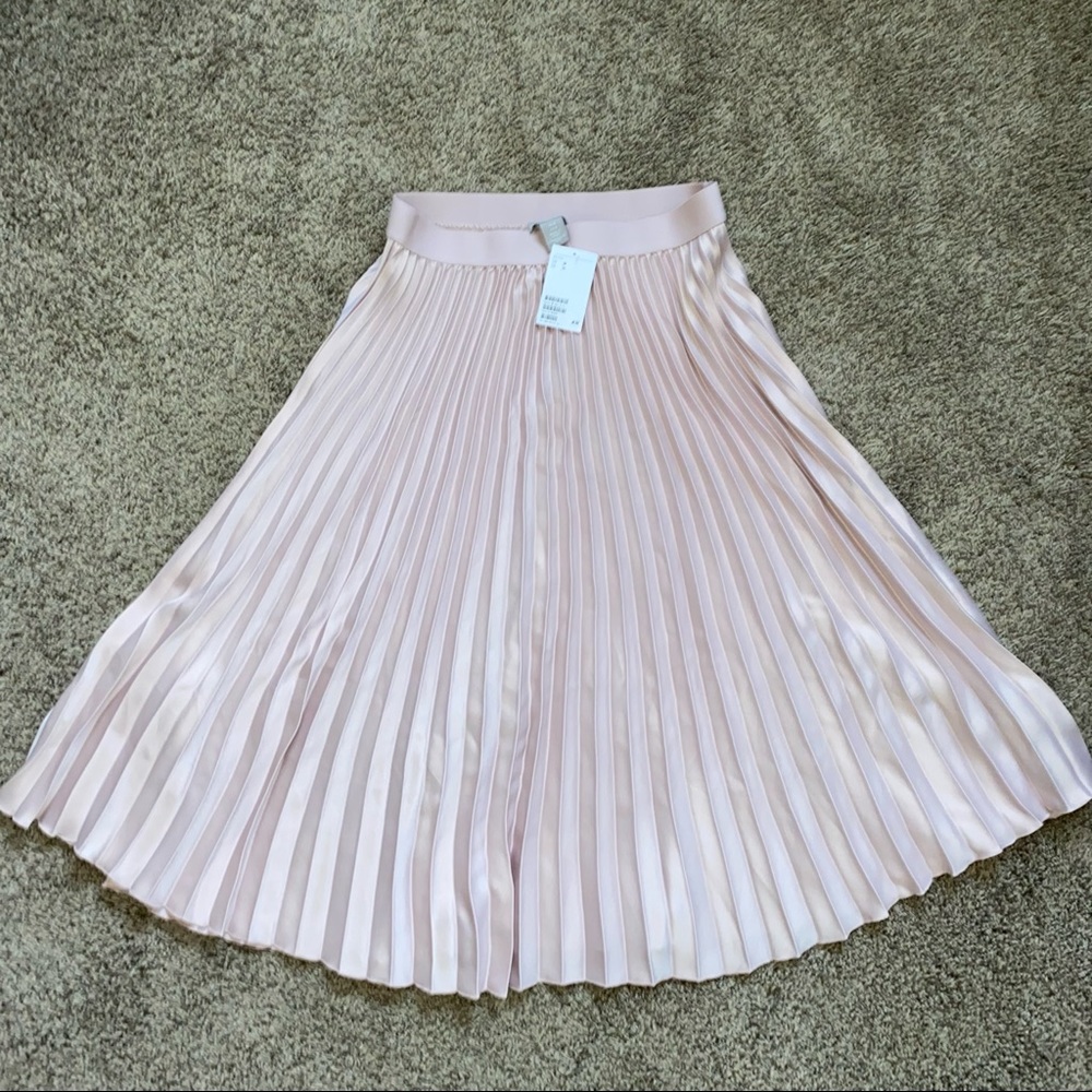 H&M Pleated Blush Skirt NWT